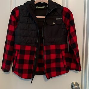 Free Country fleece jacket size 8 boys red buffalo plaid